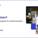 Kaizen continuous improvement HRMS implementation with employees collaborating in team meetings and training sessions.