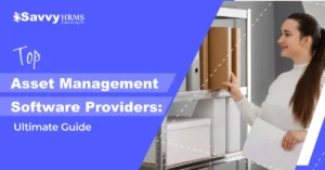 Professional Asset Management Software in action woman conducting inventory of office equipment and furniture assets