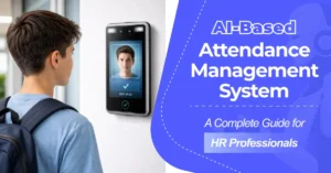 AI-based attendance management system using facial recognition for accurate employee attendance tracking.