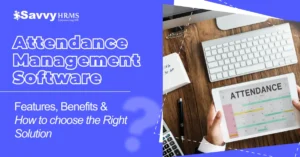 Attendance management software dashboard showing employee attendance tracking and work schedules.