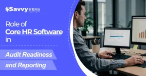 Core HR software dashboard supporting audit readiness and HR reporting.