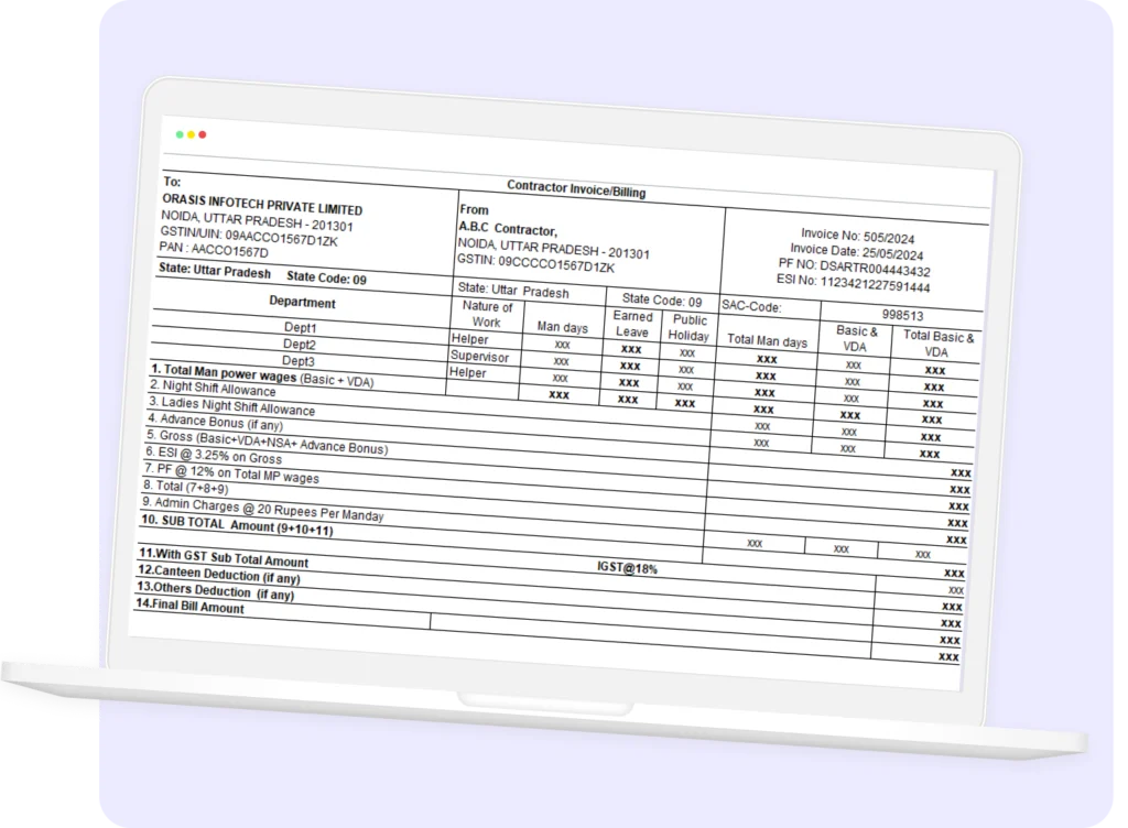 contractor billing