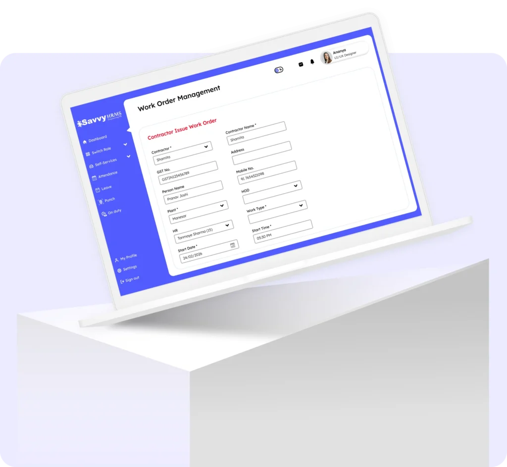Work Order Registration