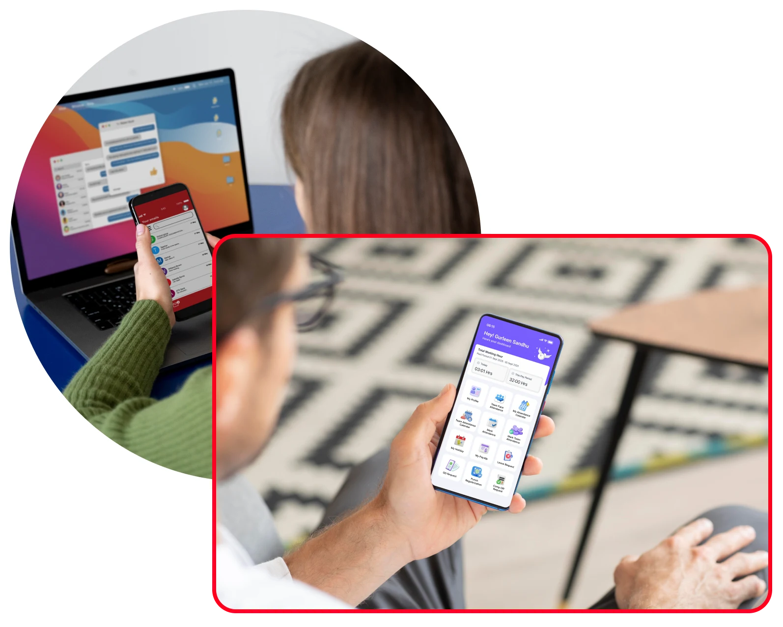 Daily HR workflow with Savvy HRMS QR code login for attendance, leave, and payroll access